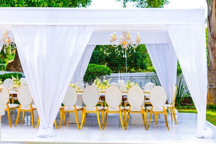 a table set up for a dinner party